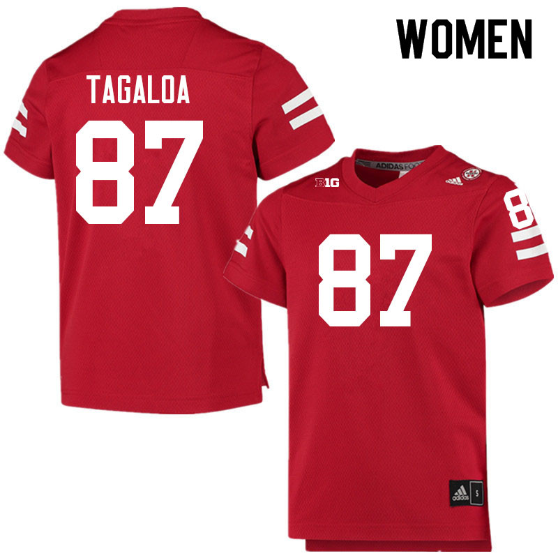 Women #87 Brodie Tagaloa Nebraska Cornhuskers College Football Jerseys Sale-Scarlet